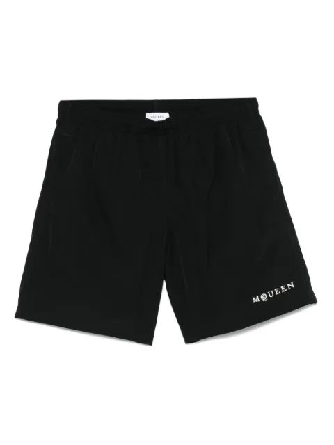 Alexander McQueen logo-embroidered swim shorts