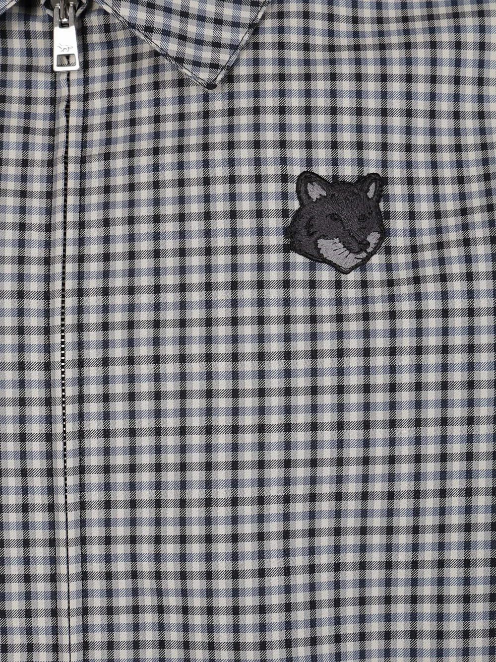 Shop Maison Kitsuné Checked Shirt Jacket In 灰色