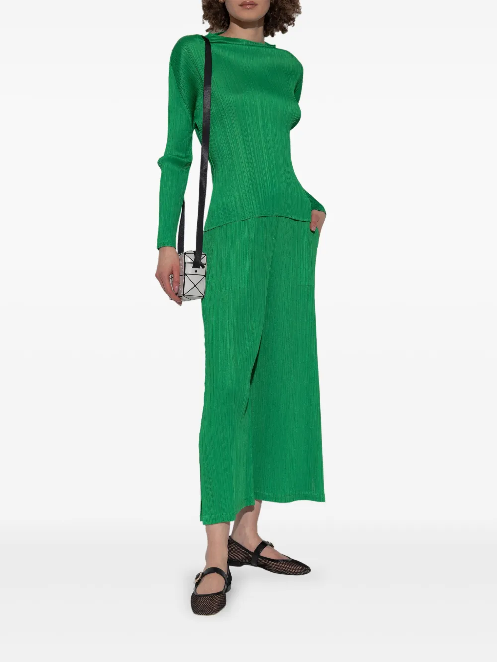 Pleats Please Issey Miyake Monthly Colors: February blouse - Groen