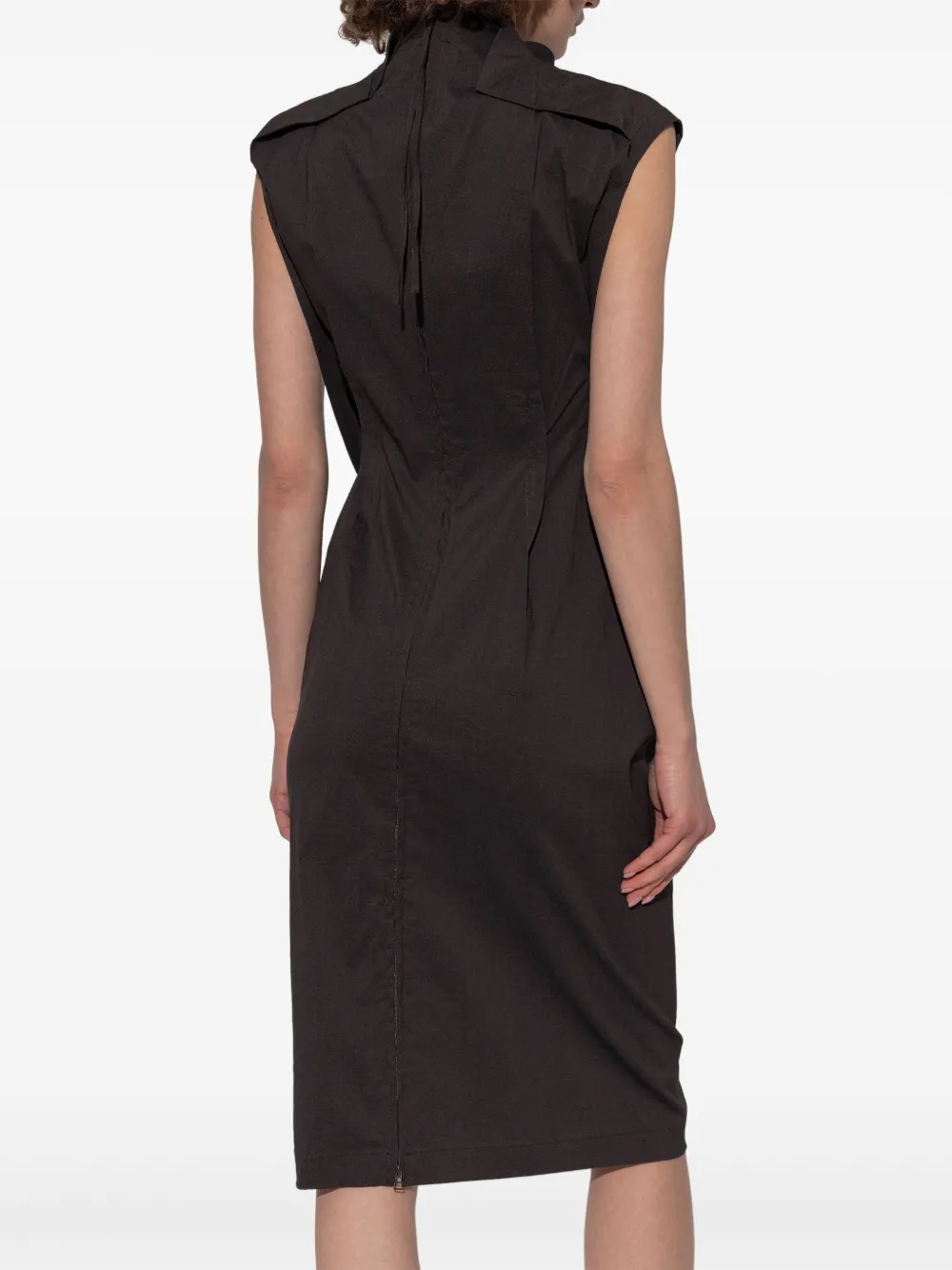 Issey Miyake Gedrapeerde jurk Bruin