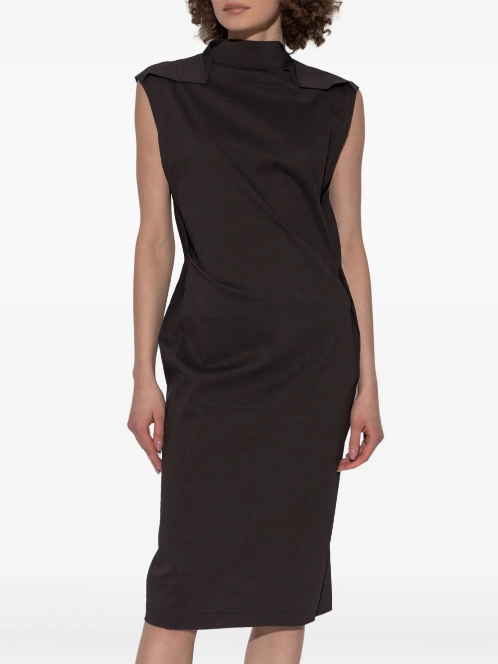 Issey Miyake Gedrapeerde jurk Bruin