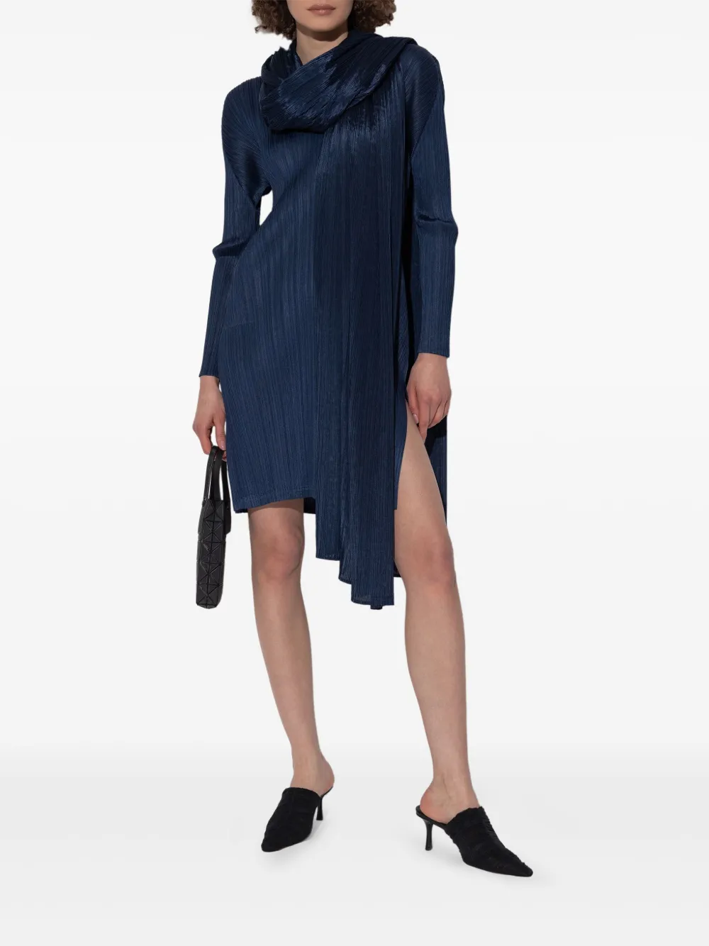 Pleats Please Issey Miyake pleated dress - Blauw