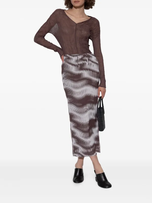 Issey Miyake Sway Pleats スカート | ブラウン | FARFETCH JP