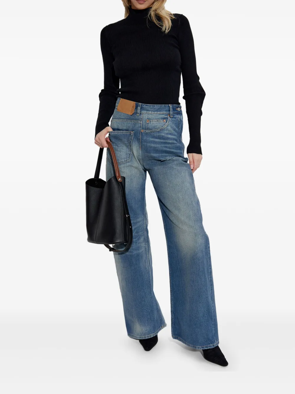 MM6 Maison Margiela turtleneck jumper - Zwart