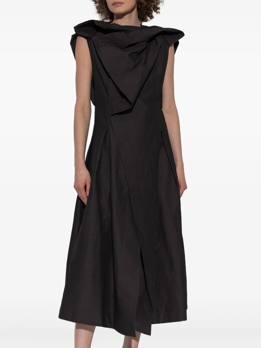 Issey Miyake Gedrapeerde jurk Bruin