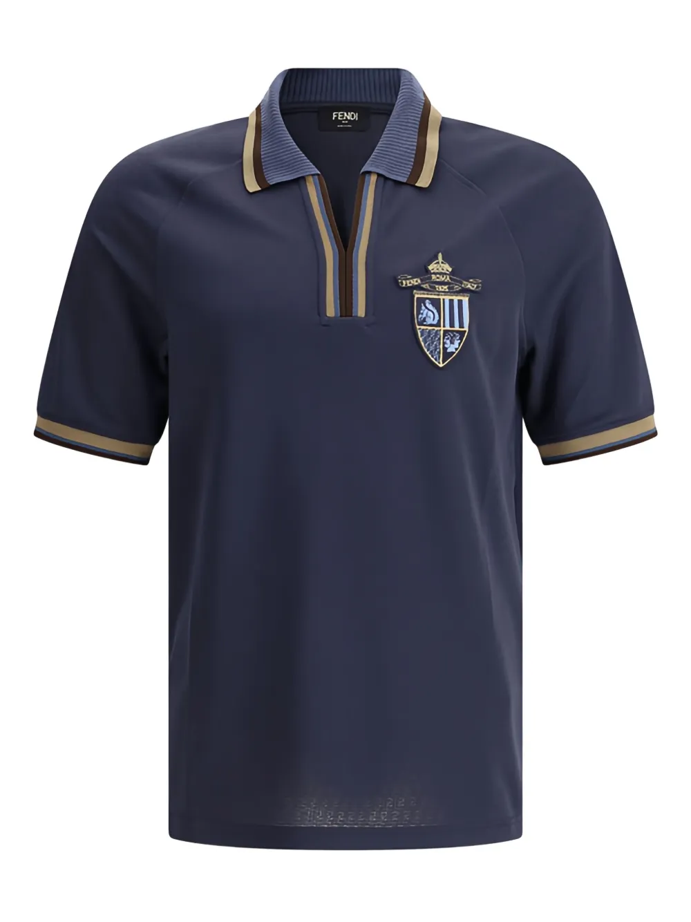 FENDI logo-embroidered Polo Shirt | Blue | FARFETCH FENDI logo-embroidered Polo Shirt | Blue | FARFETCH