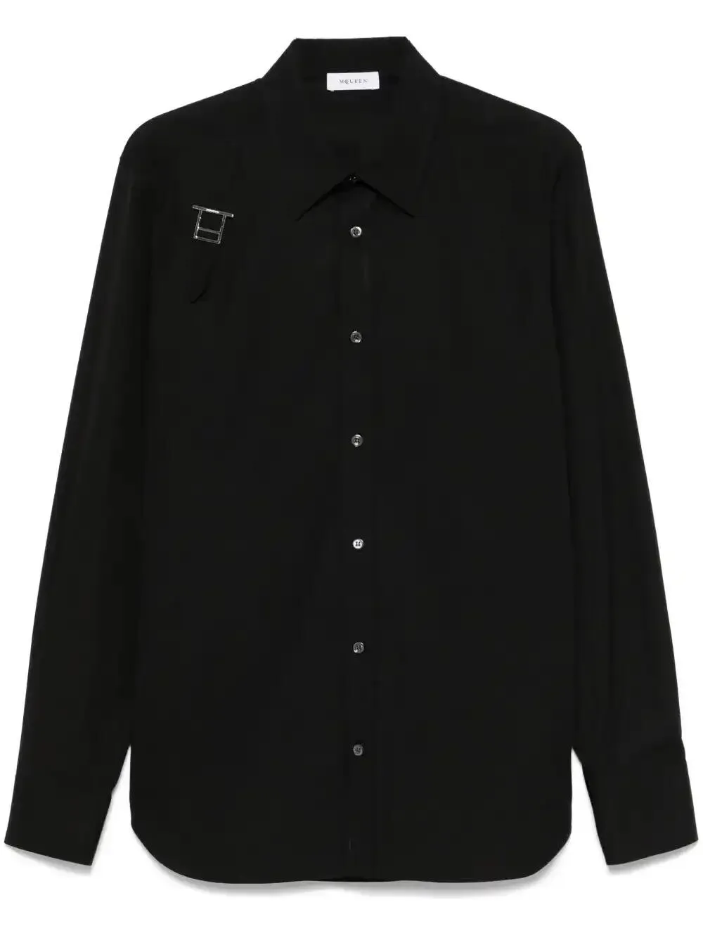 Shop Alexander Mcqueen Buckle-detailed Shirt In Black