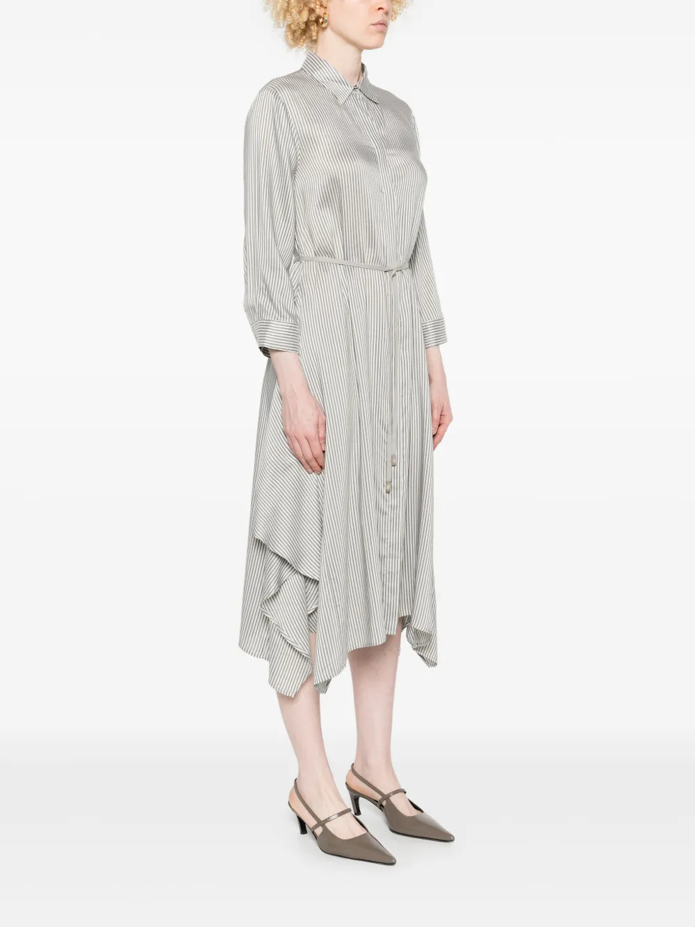 Peserico Blousejurk met krijtstreep Groen
