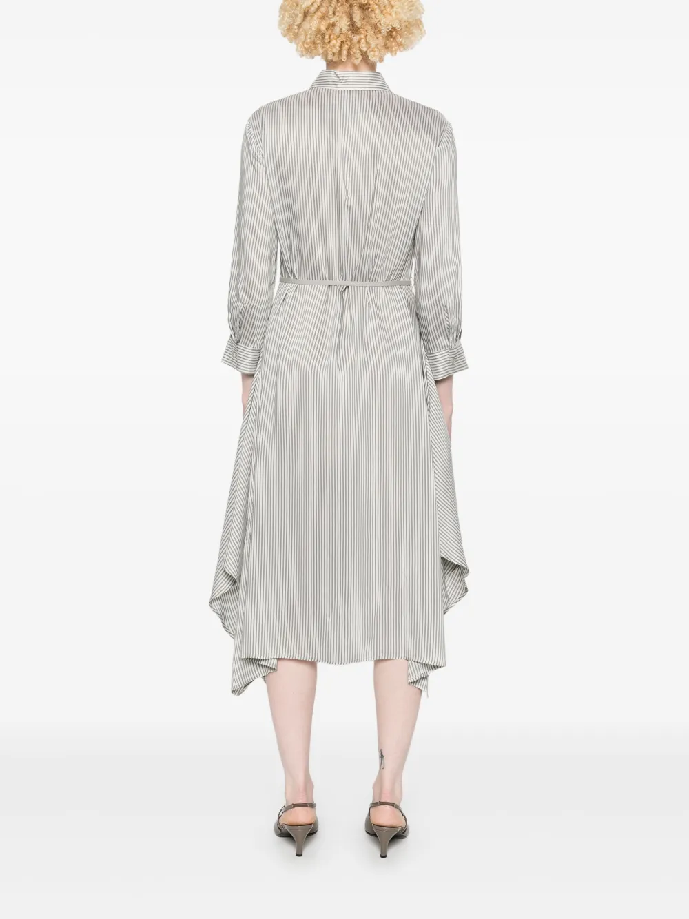 Peserico Blousejurk met krijtstreep Groen
