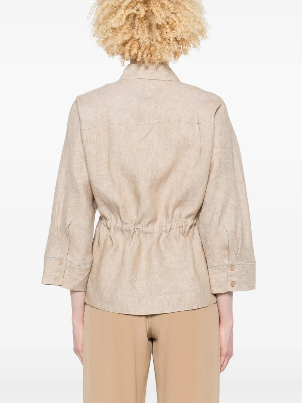 Peserico Linnen blouse Bruin
