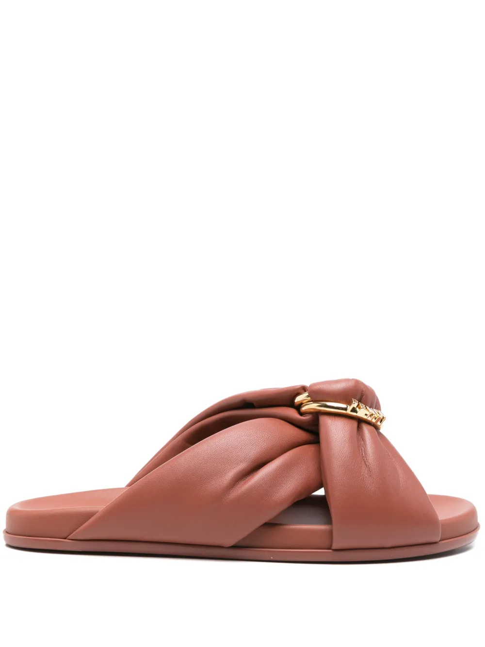 FENDI Sienna leren sandalen Bruin