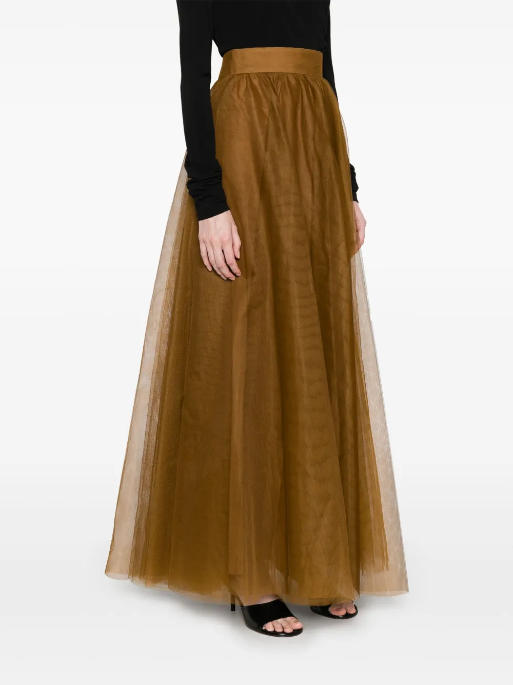 ZIMMERMANN Tulen maxi-rok Bruin