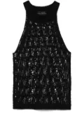 Roberto Collina lace-effect knitted top - Black