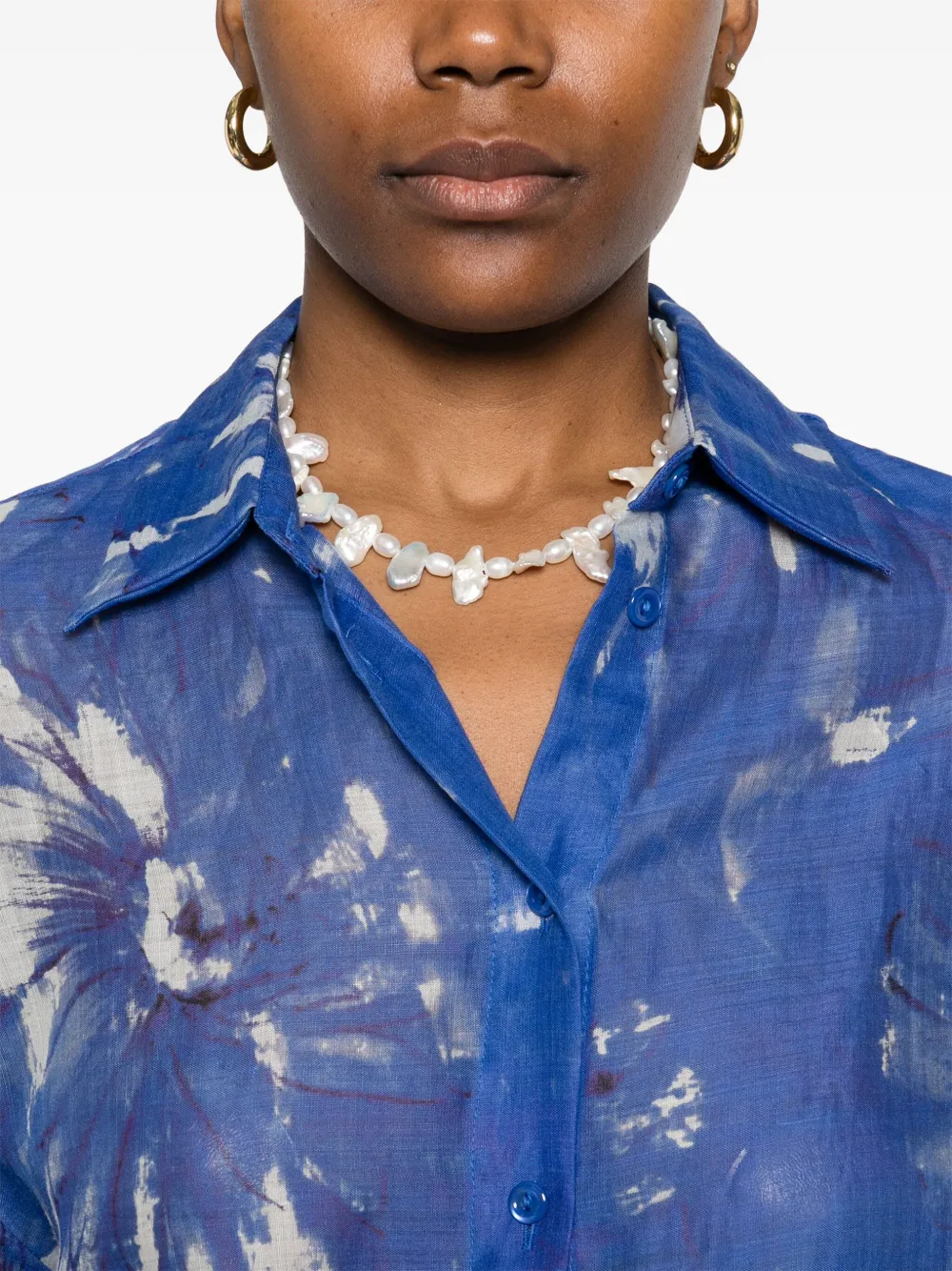 ERMANNO FIRENZE Blouse met print Blauw