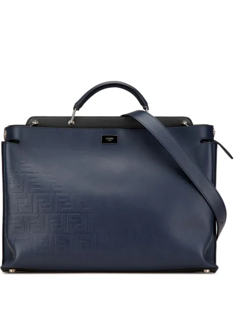 Fendi Pre-Owned 2010-2024 Large Zucca Embossed Leather Peekaboo Iconic Essential satchel