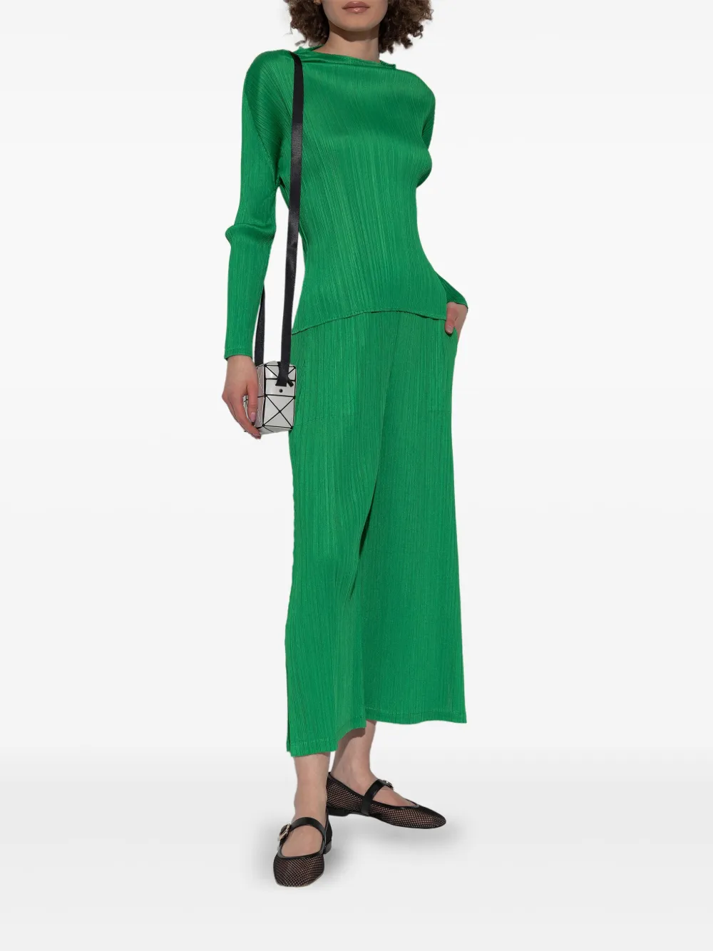 Pleats Please Issey Miyake Plooibroek Groen