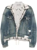 Maison MIHARA YASUHIRO backless triple layered denim jacket - Blue