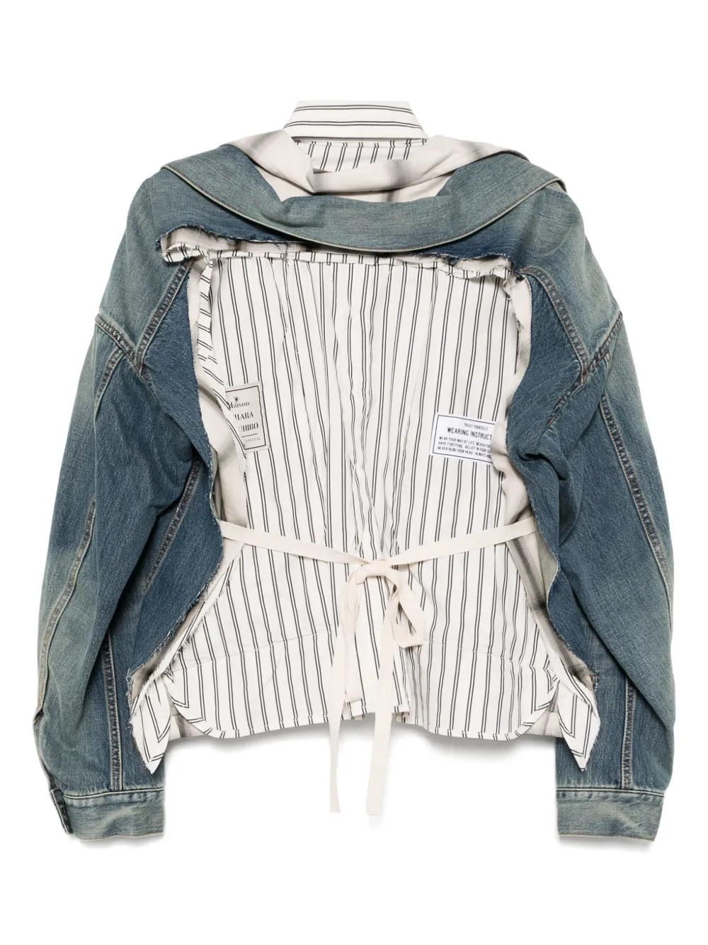 Maison MIHARA YASUHIRO Gelaagd denim jack met open rug Blauw