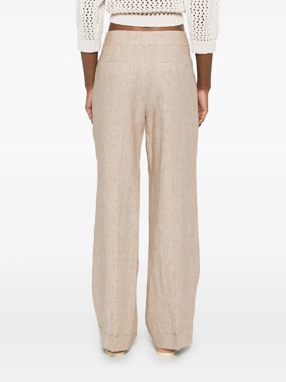 Peserico Linnen broek Beige