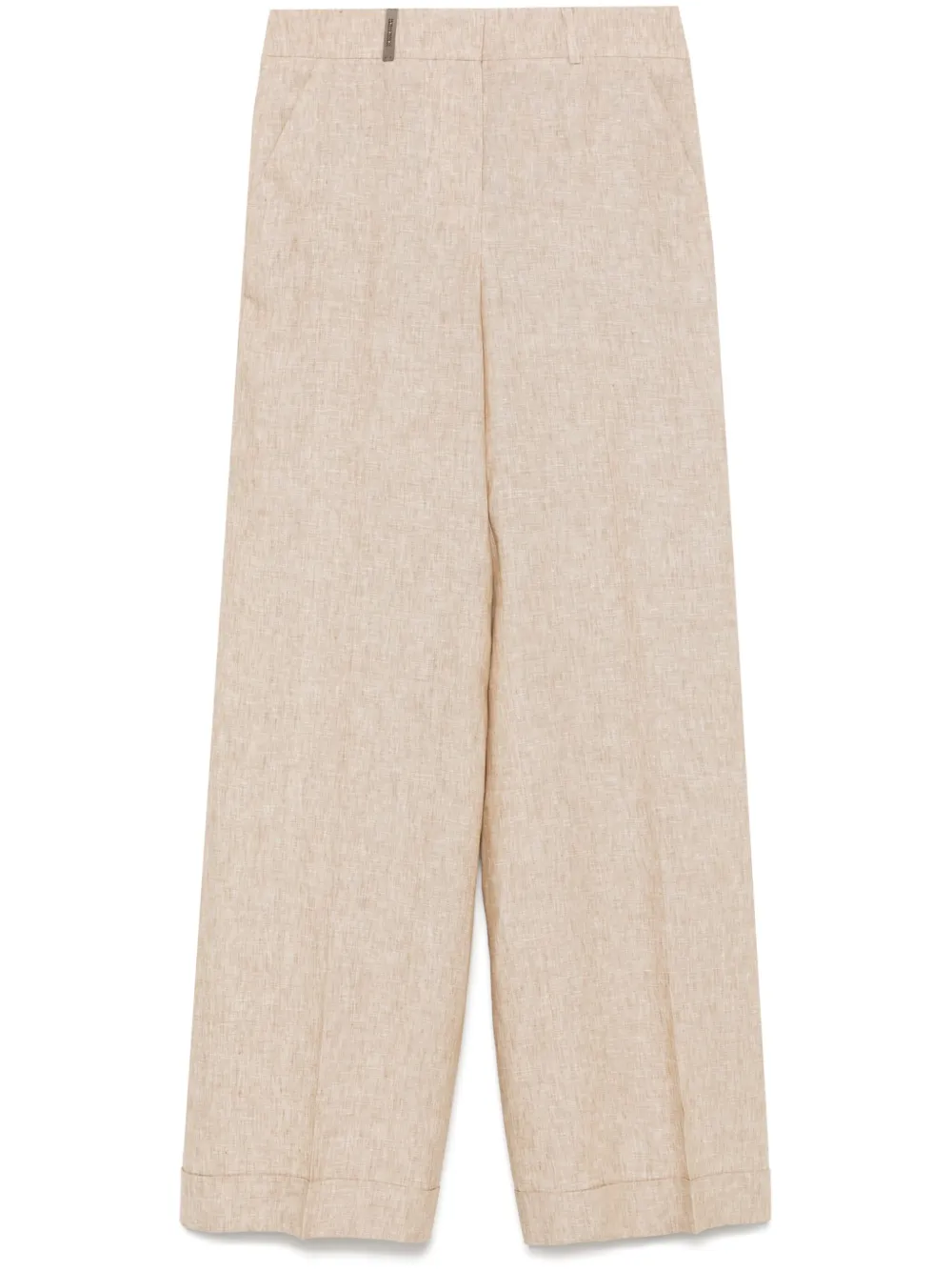 Peserico Linnen broek Beige