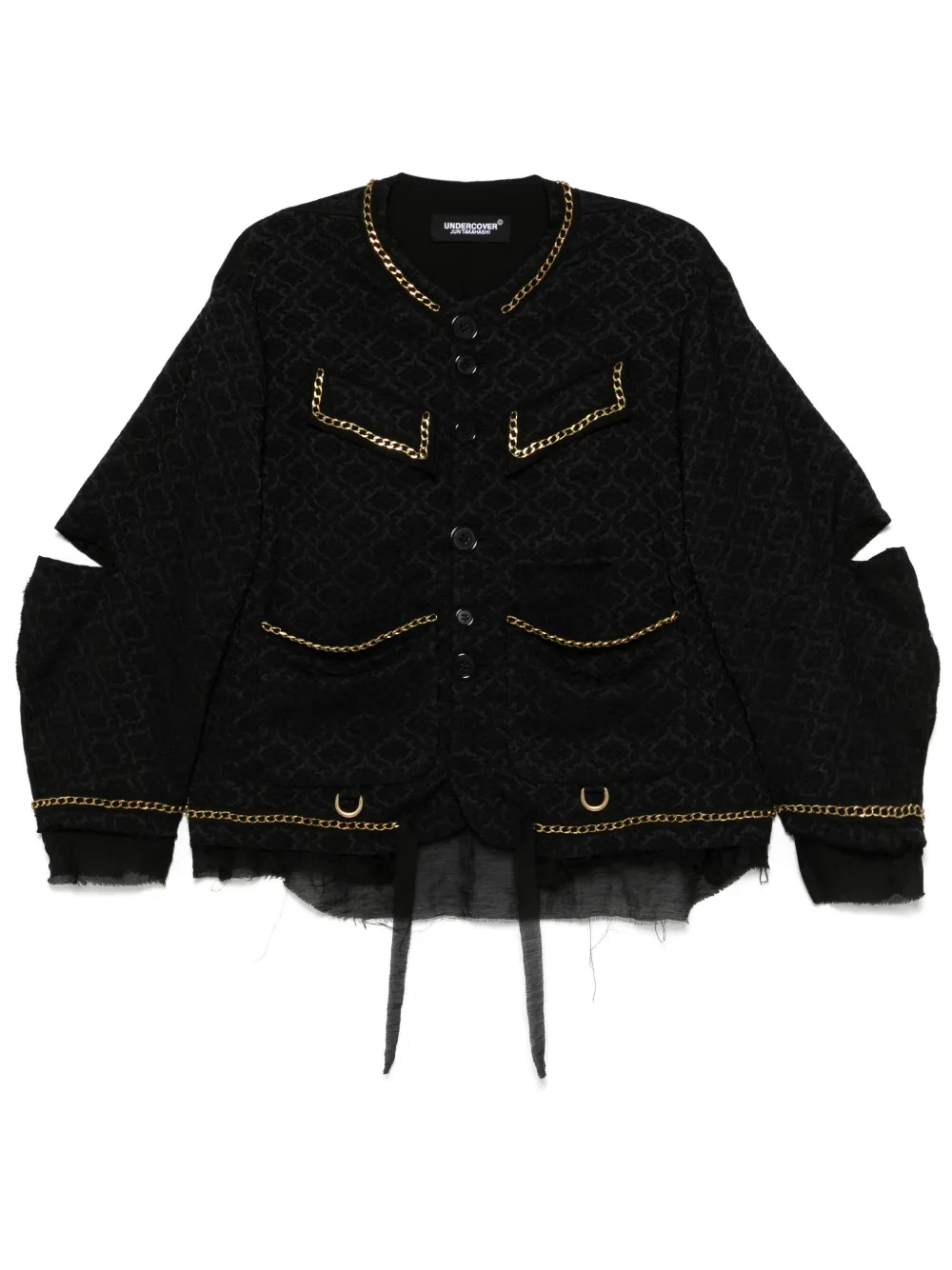 patterned-jacquard jacket