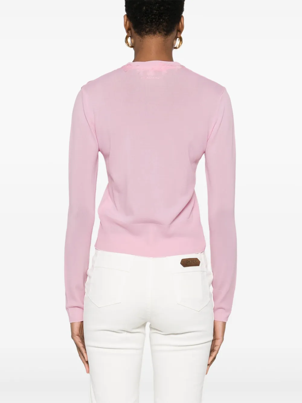 Ermanno Firenze Cardigan Mit Spitzendetail In Rosa