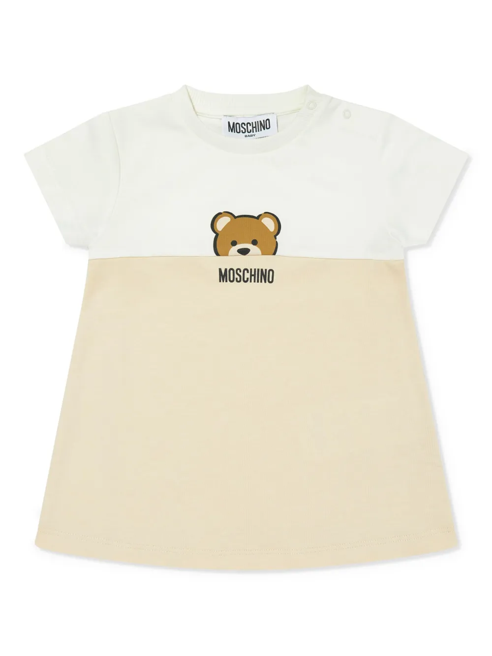 Moschino Kids Jurk met teddybeerprint Beige