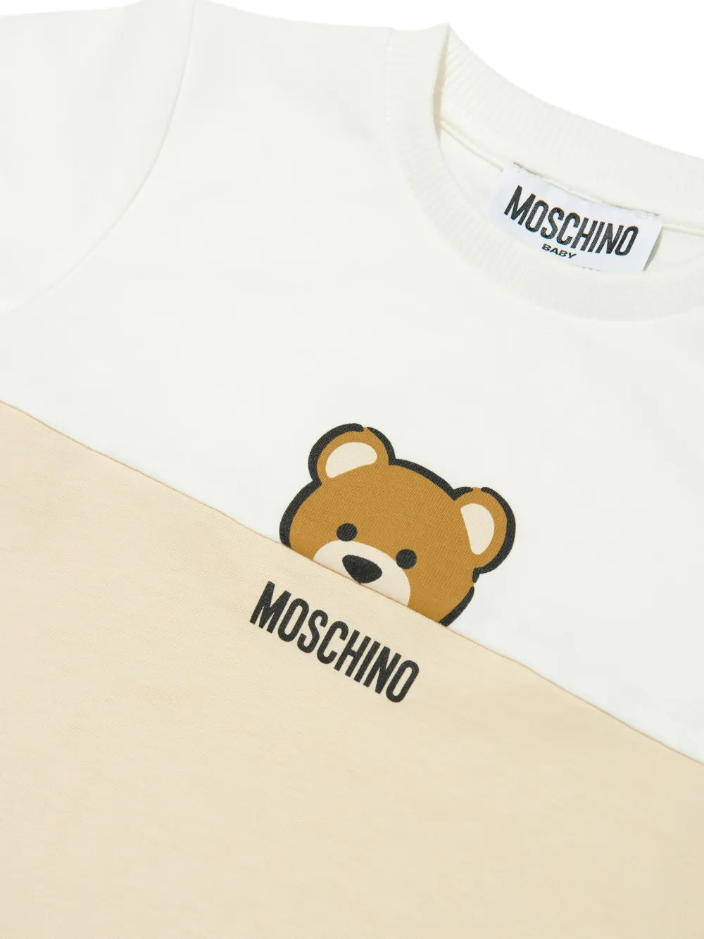 Moschino Kids Jurk met teddybeerprint Beige