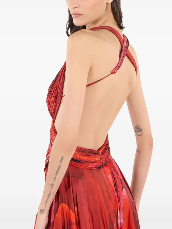 Roberto Cavalli roses-printed Dress | Red | FARFETCH