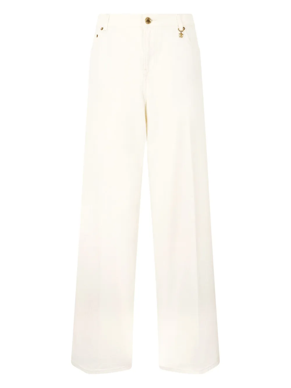 Roberto Cavalli Crème broek met wijde pijpen Beige