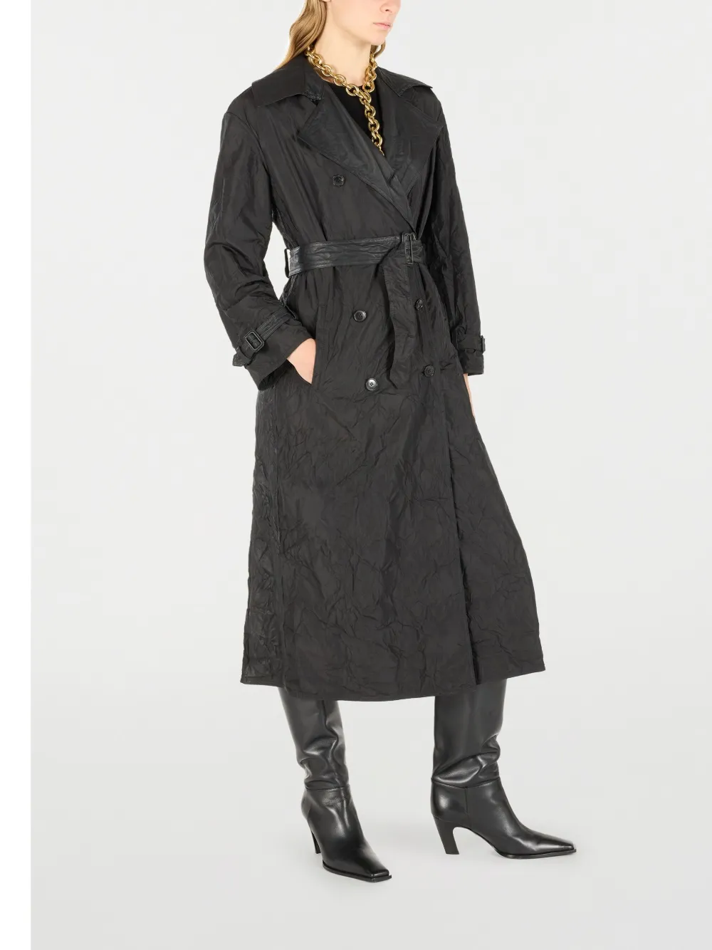 Roberto Cavalli Gekreukte trenchcoat Zwart