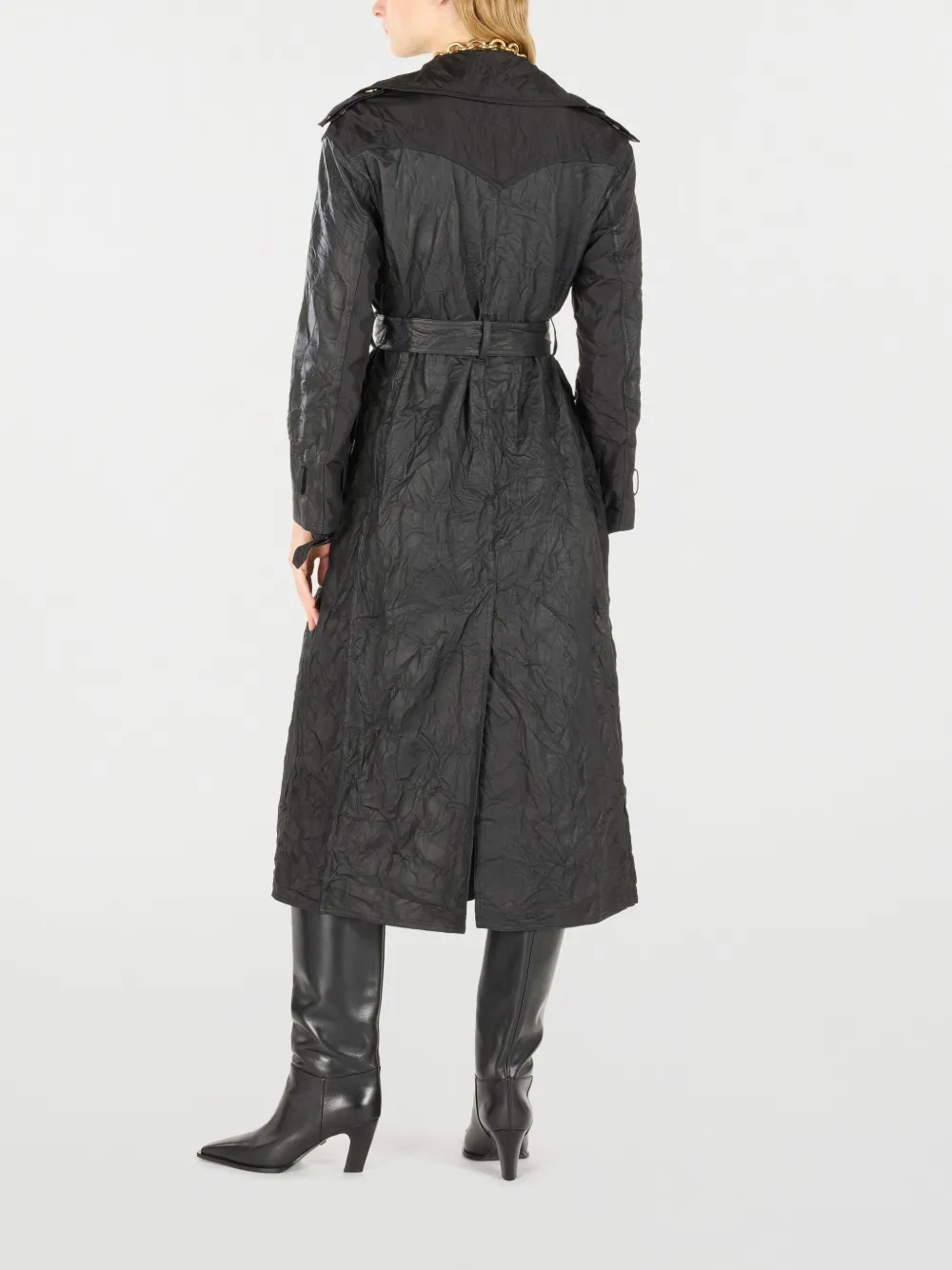 Roberto Cavalli Gekreukte trenchcoat Zwart