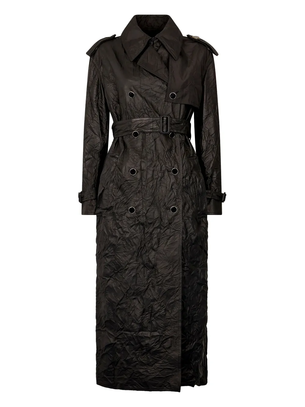 Roberto Cavalli Gekreukte trenchcoat Zwart