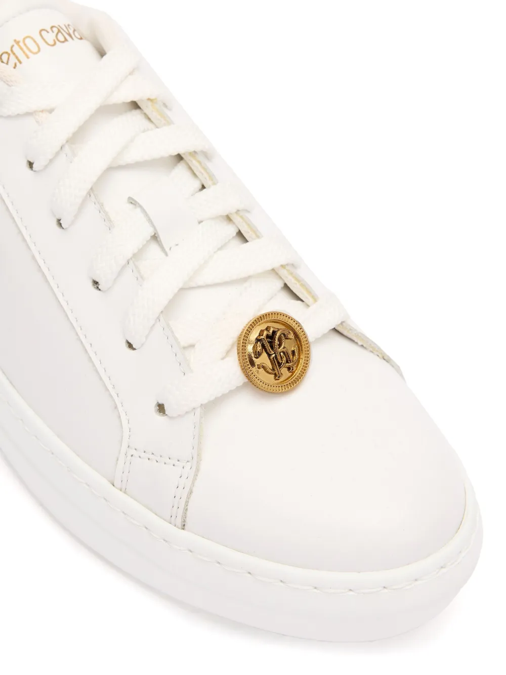 Roberto Cavalli leather sneakers White
