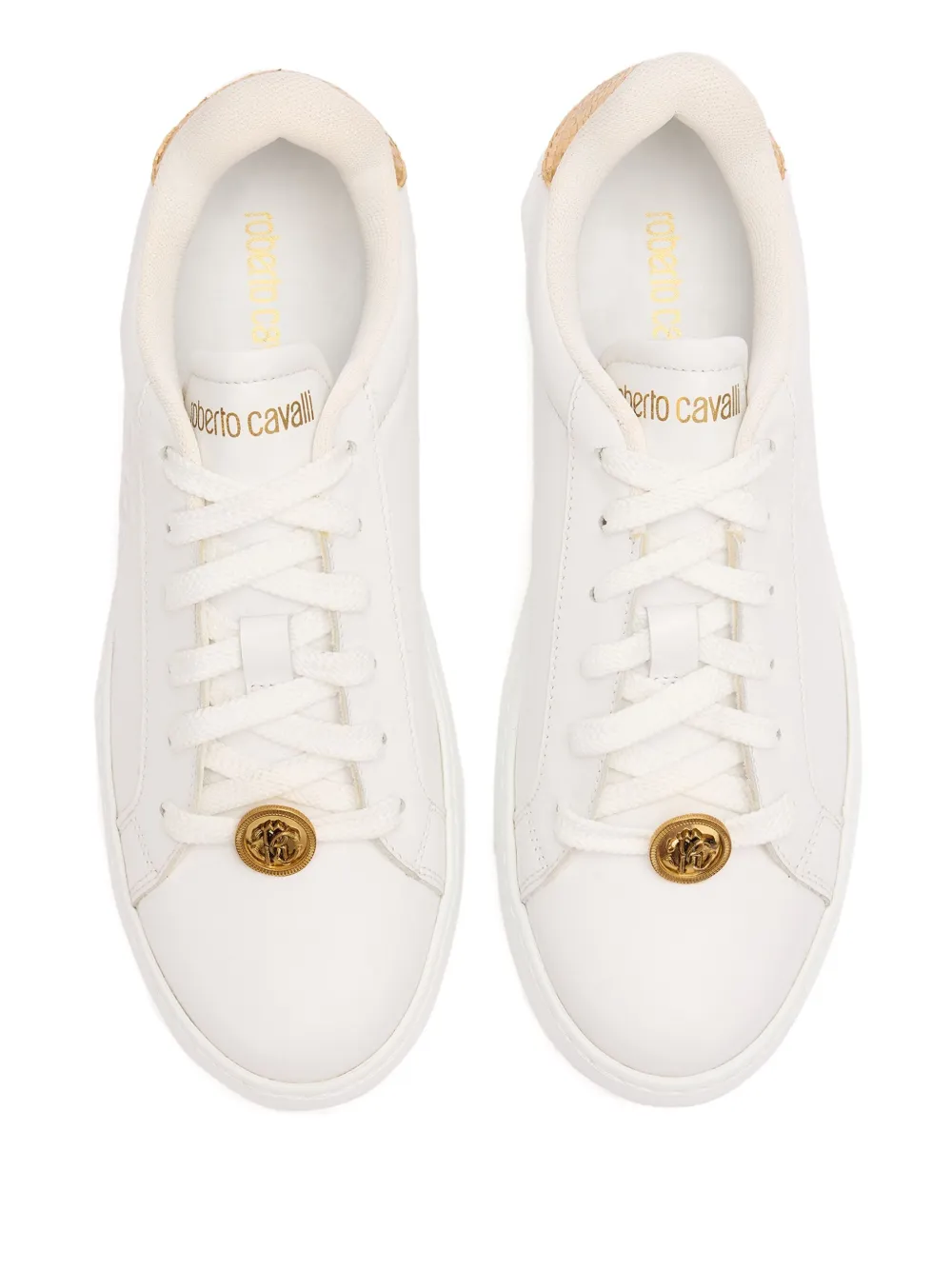 Roberto Cavalli leather sneakers White