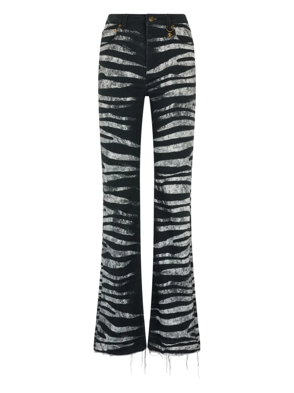 ROBERTO CAVALLI ZEBRA-PRINT FLARED JEANS