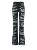 Roberto Cavalli zebra-print flared jeans - Black