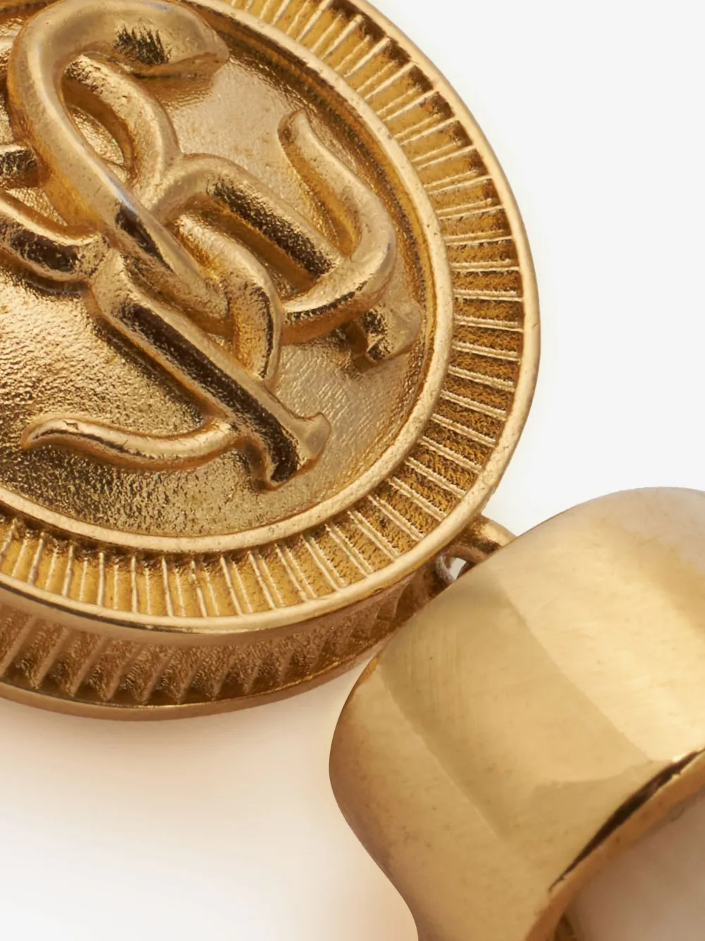 Roberto Cavalli Drop Earrings With Fang In Gold