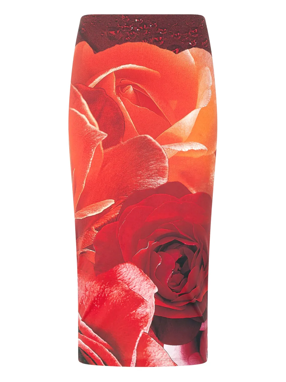 Roberto Cavalli Kokerrok met rozenprint Rood