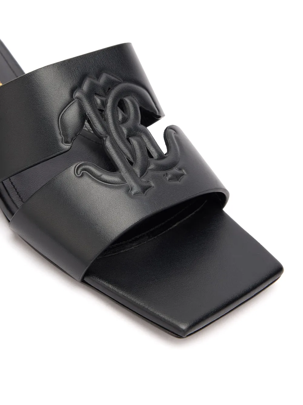 Roberto Cavalli logo-debossed slides Black