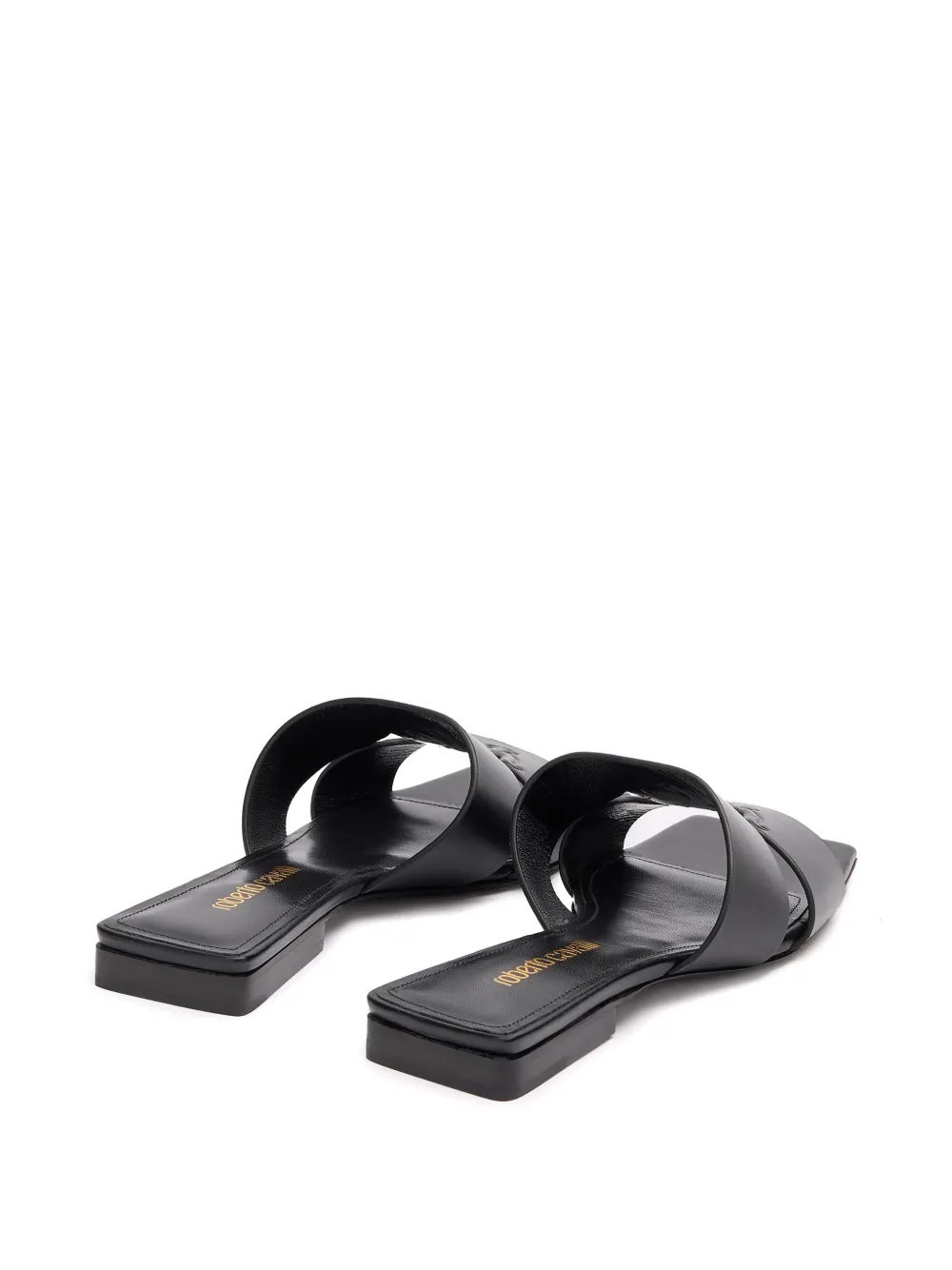 Roberto Cavalli logo-debossed slides Black