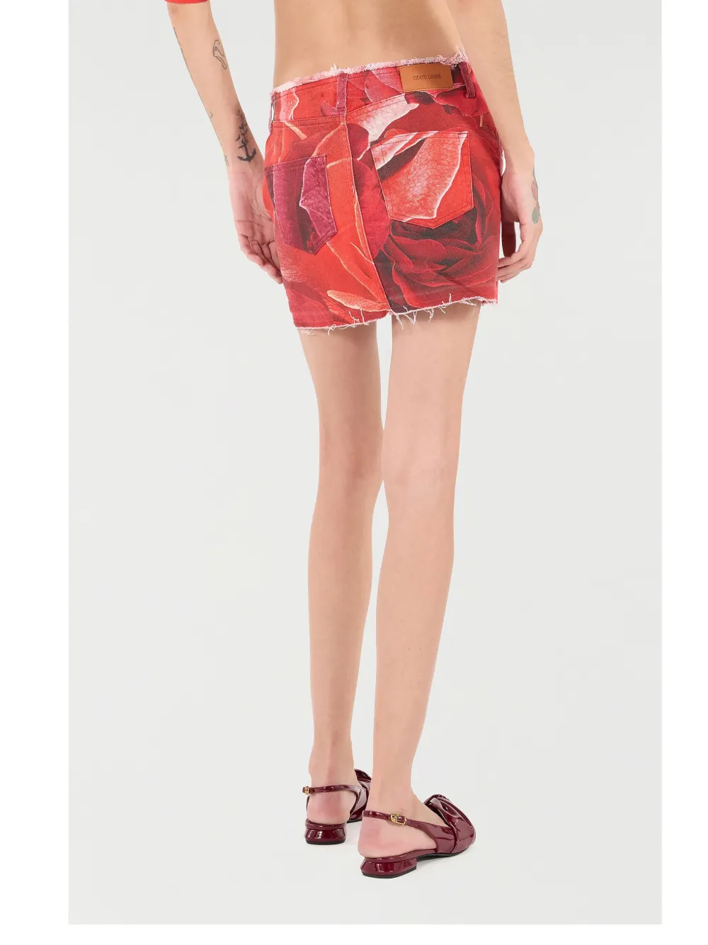 ROBERTO CAVALLI FLORAL-PRINT MINI SKIRT