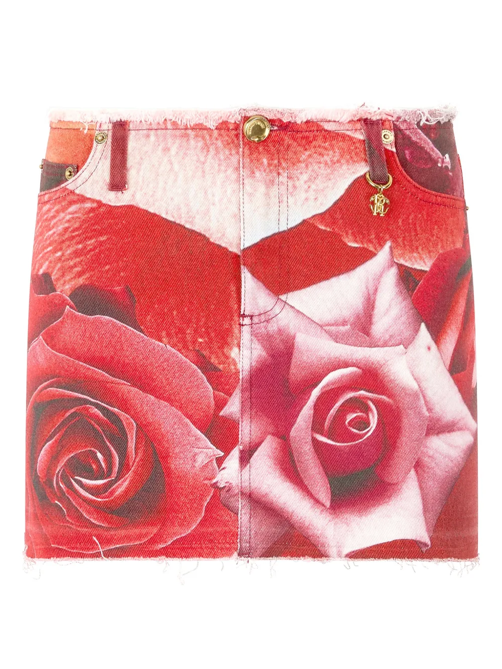 Roberto Cavalli Mini-rok met bloemenprint Rood