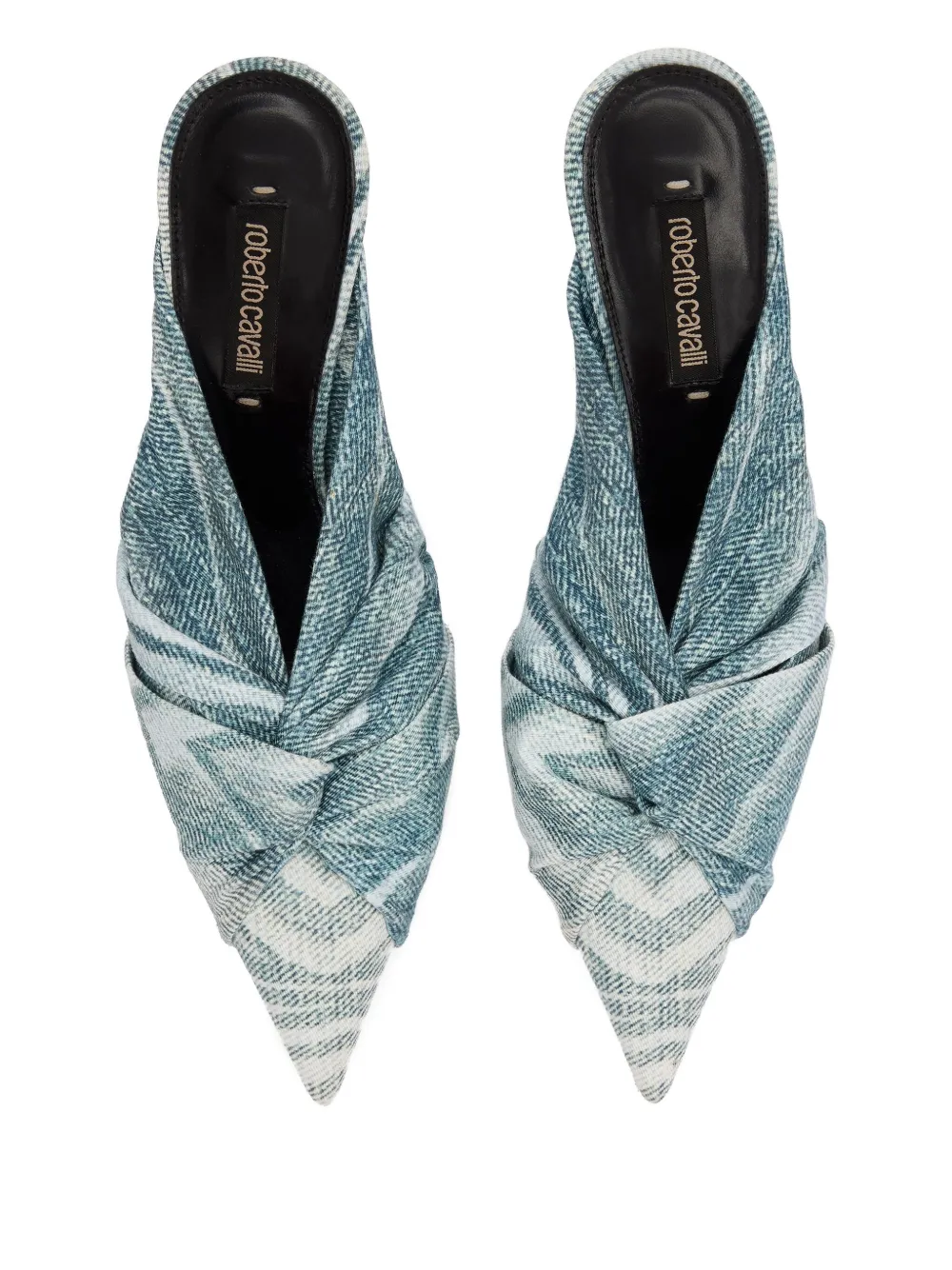 Roberto Cavalli twisted pointed slingback pumps Blue