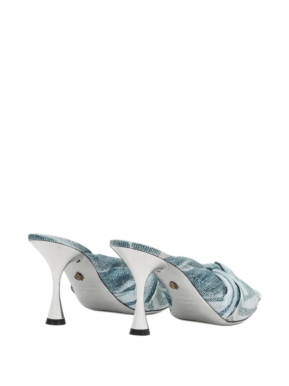 Roberto Cavalli twisted pointed slingback pumps Blue