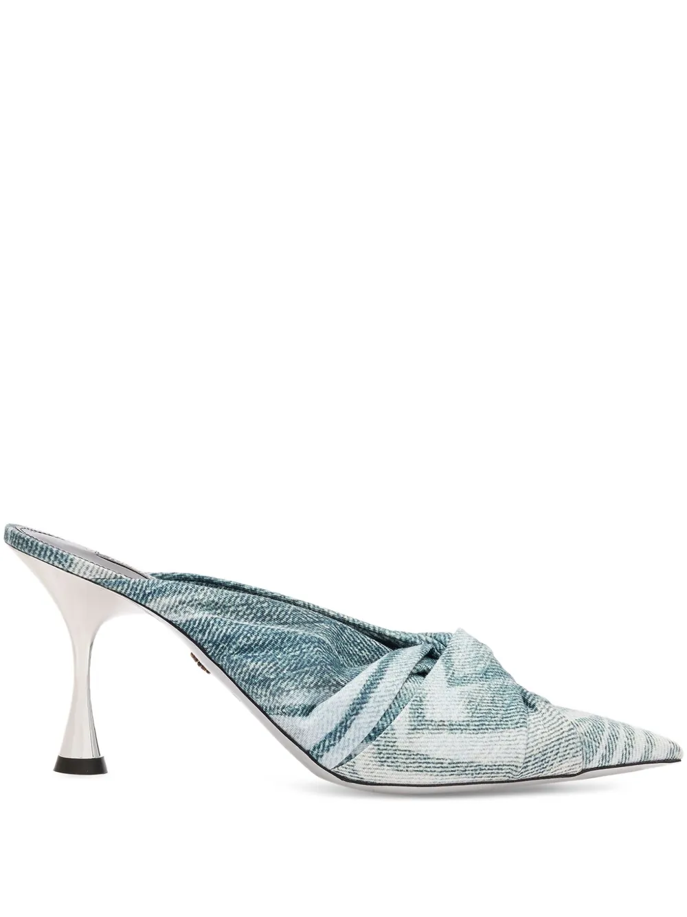 Roberto Cavalli twisted pointed slingback pumps Blue