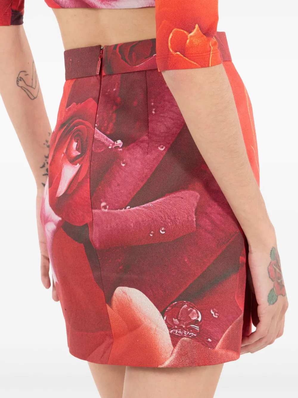 Roberto Cavalli Minigonna con stampa rose | Image 6