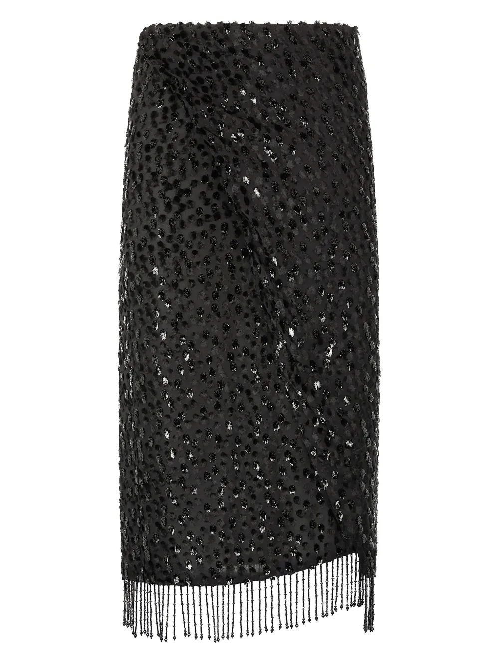 Roberto Cavalli jupe ornée de sequins à franges | noir | Image 1