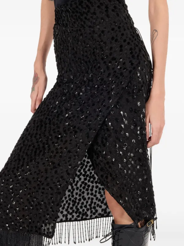 Vestito Gonna Con Paillettes E Frange Roberto Cavalli Gonna Con