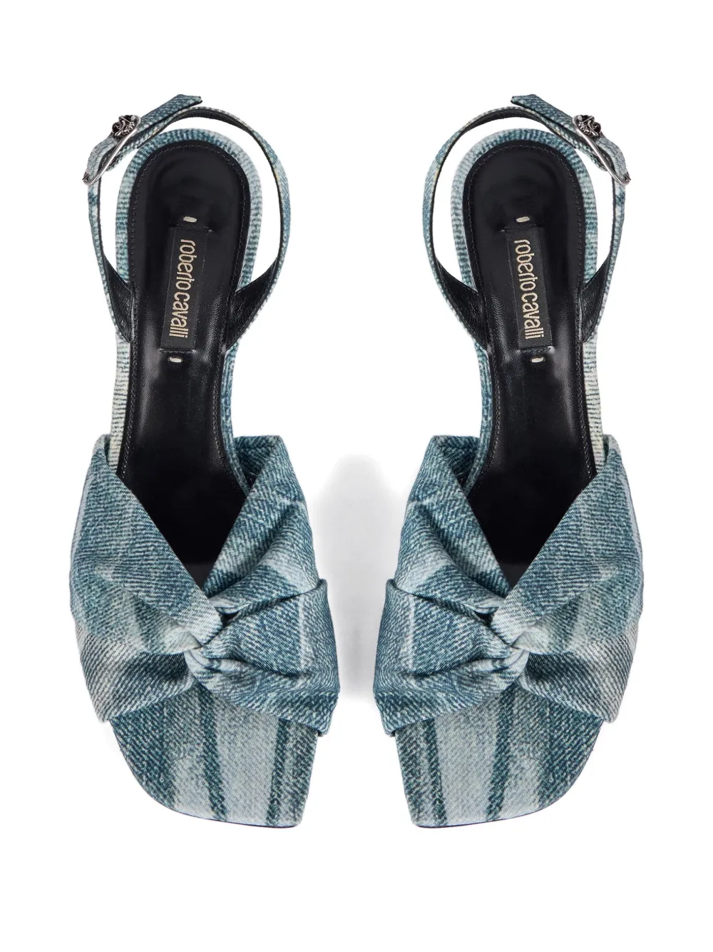 ROBERTO CAVALLI TWISTED-DESIGN SLINGBACK SANDALS